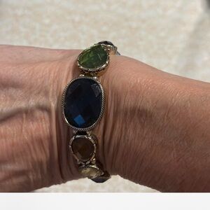 Elegant Blue and Green Gemstone Bracelet